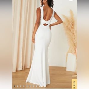 GORGOUS Lulus White Floor Length Dress